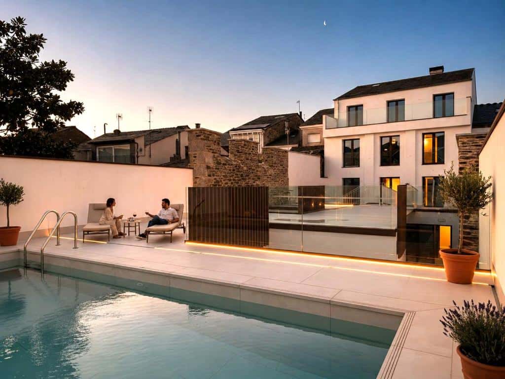 Piscina, Hotel Kavia Sarria, para peregrinos del camino de Santiago